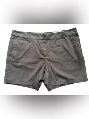 Ann Taylor LOFT Outlet 6" Mid Rise Chino Shorts Women’s 16 Olive Green New